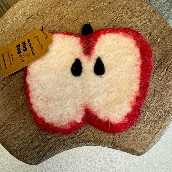 Felt Apple Coaster Mug Rug Home Decor Gift for Boho NEW FAST SHIP - Picture 1 of 4